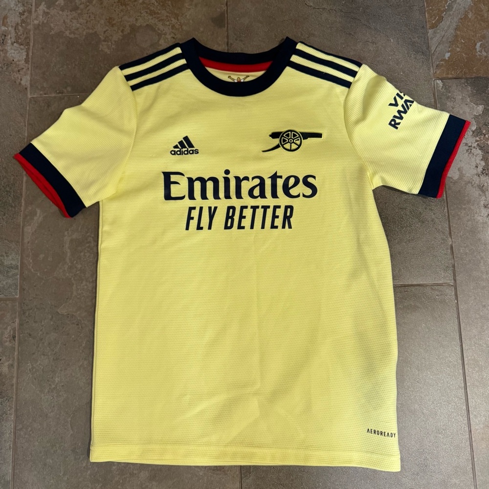 Arsenal 2021-22 Away Jersey Yellow Black Red Youth Medium 11/12